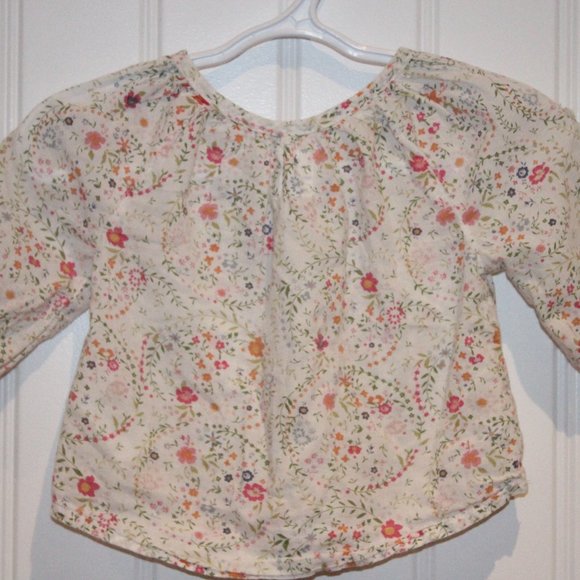 4/$20 🏷 H&M Floral Blouse Size 2-4m - Picture 2 of 2